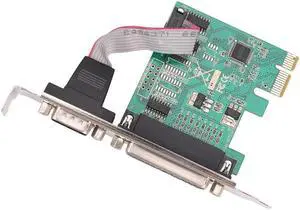 Aomoproing RS232 RS-232 Serial Port COM & DB25 Printer Parallel Port LPT to PCI-E PCI Express Card Adapter Converter WCH382 Chip