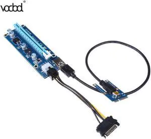 USB 3.0 Mini PCI-E 16PIN to PCIe Riser Card PCI Express 1x to 16x Extender Adapter with SATA Power Cable for BTC Miner