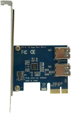 Aomoproing 2 Slots PCI-E 1 to 2 PCI Express 16X Slot External Riser Card Adapter Board PCIe Port Multiplier Card for Bitcoin Mining Machine