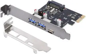 Aomoproing USB 3.1 Type C PCIe Expansion Card PCI-e to 1 Type C and 2 Type A 3.0 USB Adapter PCI Express Controller Hub For Desktop PC