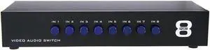 AV Switch Box Composite Selector 8 Port RCA Audio Video 8 In 1 Out To TV Swithcer Adapter for DVD HDTV Converter