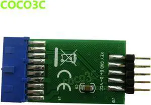 Aomoproing Computer Motherboard 19pin USB 3.0 Female header to 9pin USB 2.0 Male port converter card adapter