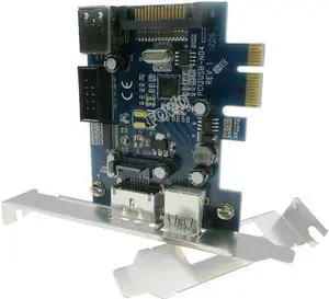 Aomoproing Dual USB 3.0 Port + Power over eSATA + 9 Pin USB2.0 Hybrid PCI Express Controller Card