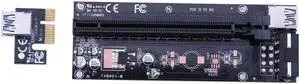 60cm PCIe PCI-E 1x to 16x PCI Express Riser Card USB3.0 Cable/SATA to 4Pin Riser Board Molex Power Cord for Miner Machine