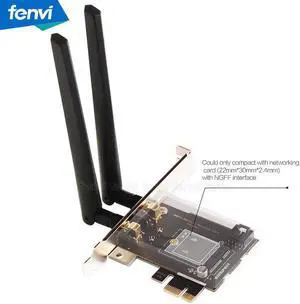 Aomoproing PCI-e PCI Express 1X Adapter Desktop Converter with 2* 6dBi Antenna For Intel 8260NGW 7260NGW 7265 NGFF M.2 WiFi Bluetooth Card
