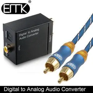 Digital To Analog Audio Converter Coaxial Optical Toslink to RCA output converter Adapter Signal to Analog Audio Converter