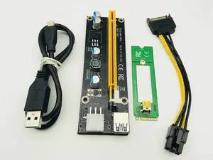 60CM USB 3.0 1X TO 16X M2 NGFF PCI-E PCI Express Extender Riser Card Adapter Cable 6Pin Power Cable For Bitcoin Miner Mining