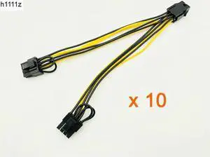 10PCS 6pin PCI Express to PCIe Dual 8pin Cable Motherboard Graphics Video Card PCI e GPU VGA Splitter Hub Power Cable for Mining