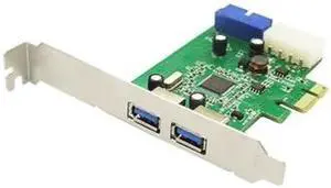 PCI-e external 2 ports USB 3.0 + 19pin USB header card with 4 pin Molex IDE Power Port + Low Profile Bracket