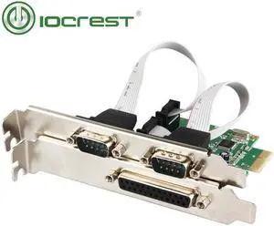 Aomoproing IOCREST PCIe 2 port DB9 Serial RS232 and 1 port DB25 Parallel Printer (LPT1) I/O Controller Card with low profile bracket WCH382