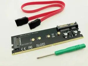 M.2 DDR2 Slot Adapter Raiser DDR to M2 SSD Riser B KEY NGFF M.2 SSD Converter Card SATA Power 7Pin SATA Data Port to Motherboard