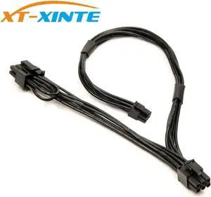Mini 6Pin to PCI-E 6Pin & 8Pin (6+2) Dual PCI-E Ports Video Graphic Card Power Cable for G5 / Mac Pro 30CM+15CM