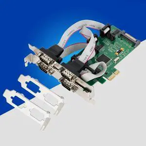 PCI-E PCI Express to 4 Port RS232 Serial Card RS-232 Signal COM Card 1pin or 9 feet Power Supply Serial Port DB9 PCIe Controller