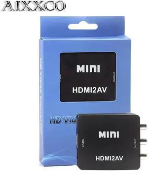 Mini HD Video Converter Box HDMI to RCA AV/CVSB L/R Video 1080P HDMI2AV Support NTSC PAL Output HDMI TO AV Adapter