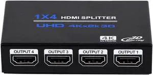 4K HDMI Splitter Full HD 1080P Video HDMI Switch 1 In 4 Out HDMI Amplifier 1x4 Video Splitter for HDTV DVD PS3 Xbox