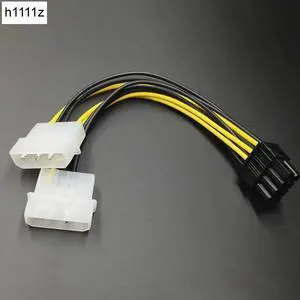 5pcs 18cm 8(6+2) Pin to Dual 4 Pin Video Card Power Cable Adapter 8Pin to 2 4Pin Graphics Card Power Cord Copper Wire for Mining 5pcs 18cm 8(6+2) Pin to Dual 4 Pin Video Card Power Cable Adapter 8Pin to 2 4Pin Graphics Card Power Cord Copper Wire for Mining