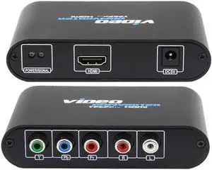 5 RCA Ypbpr To HDMI Converter PS2 XBOX WII To HDMI HDTV Video Audio Connector Adapter With USB Power Cable