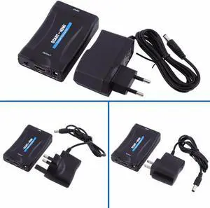 1080P SCART To HDMI Converter Video Audio Signal Adapter HD With Charging Adapter For DVD TV