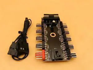 Black PC 1 to 10 4Pin Molex Cooler Cooling Fan Splitter Hub Cable PWM 12V 4Pin Power Supply Adapter For BTC Antminer Mining