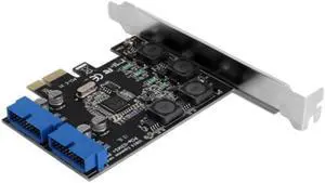 PCI Express to Dual 20 Pin USB 3.0 PCI-e X1 to 2 ports 19pin USB3.0 Header Support Low Profile Bracket