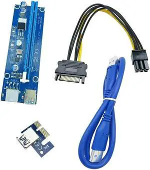 Pcie Pci-e Pci Express Riser Card 1x To 16x Mining Dedicated Riser Adapter X1 X16 USB 3.0 Extender 15 Pin To 6 Pin Power Cable