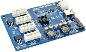 Pci-e express 1x to 4 Riser Card Mini ITX to external 4 PCI-E slot adapter PCIe Port Multiplier PCIE Express Card For Mining