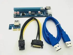 PCI E Board Adapter with 15Pin to 6Pin PCI Express 1x to 16x Mining Machine Extender Riser Card Power Cable 60cm USB 3.0 Cables PCI E Board Adapter with 15Pin to 6Pin PCI Express 1x to 16x Mining Machine Extender Riser Card Power Cable 60cm USB 3.0 Cables