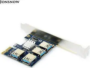 Aomoproing PCIE to 4 PCIE Riser Card External Internal 1 to 4 PCI Express PCI E 1X slots Riser Card 1 to 4 Adapter PCI-E Port Multiplier