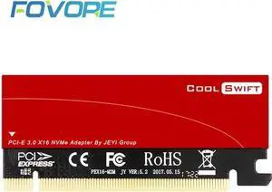 PCI express NGFF M2 SSD NVMe adapter 2280 M2 to PCI e x16 adapter m key M.2 PCI e PCIe Card with Heat dissipation aluminum box