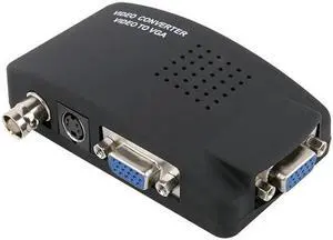 BNC To VGA Converter TV RCA Composite S-Video AV In To PC VGA LCD Out Converter Adapter Switch Box