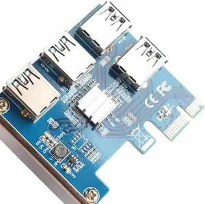 PCI-E PCI Express Riser Card 1x to 16x 1 to 4 USB 3.0 Slot Multiplier Hub Adapter For Bitcoin Mining Miner PCI-E PCI Express Riser Card 1x to 16x 1 to 4 USB 3.0 Slot Multiplier Hub Adapter For Bitcoin Mining Miner