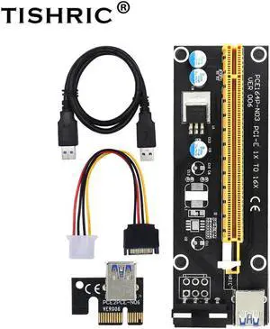 PCIE PCI Express Riser Card PCI-E Extender 1x to 16x Adapter USB 3.0 SATA to 4Pin IDE Molex for Mining Bitcion Miner