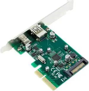 PCI-E 4X Express to Internal USB 3.1 type-c type-A SATA Dual Port Riser Expansion 10Gbp Card Adapter