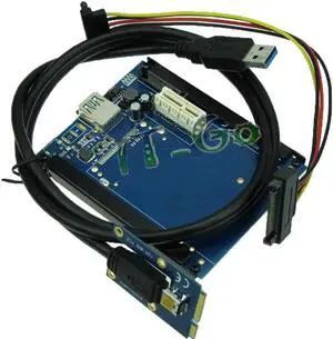 Mini PCI-e to PCI-e x1 Adapter Slot with SATA Power connector for Laptop Network card graphics card