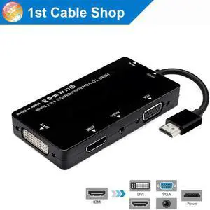 4 in1 All in One HDMI to HDMI VGA DVI Audio With Micro USB Converter Adapter Cable for PS4 pro PS4 PC laptop apple TV