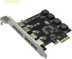 Aomoproing  quality PCI Express 4 USB 3.0 Card PCI-e to External 4-Port USB3.0 Convertor NEC D720201 No external Power Supply
