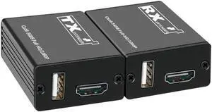 30M USB KVM HDMI Extender Over Cat6 Network Cable HDMI To Rj45 Ethernet Converter for NVR DVR Camera To TV Monitor for PC Mouse