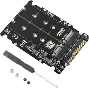 M.2 SSD to U.2 Adapter 2in1 M.2 for NVMe SATA Bus for NGFF SSD to PCI e U.2 SFF 8639 Adapter PCIe M2 Converter for Desktop