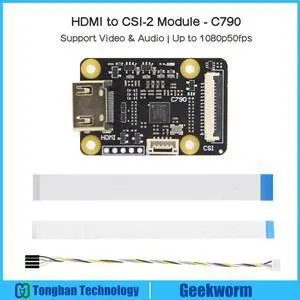 HDMI to CSI 2 Adapter C790 | Support Video & Audio | Up to 1080p60fps | for Raspberry Pi 4 / 3 B+ / 3B / CM4 / Zero PiKVM KVM