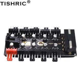 1 to 10 4Pin PC Pwm Fans 4Pin Sata Hub Splitter With Led Molex Cable Cooler 12V Power Suppply Cooling Adapter For Mining