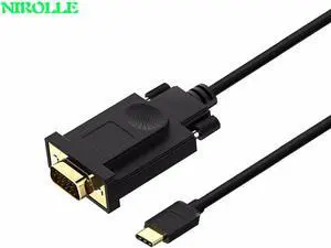 USB C TO VGA Cable USB type C USB-C to VGA Male Converter Adapter Cable For Apple Macbook ProDell XPS 13 VGA USB-C