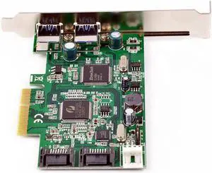 Aomoproing PCI-e to Dual SATA 6Gb/s + 2-Port External USB 3.0 PCI Express Combo Card SATA III Port Multiplier PCIe