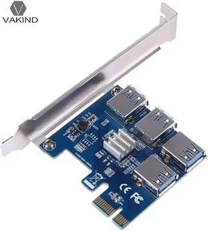 PCI-E 1x to 16x USB 3.0 Mining Special Riser Card PCIe 1 to 4 External Slot Raiser Card Multiplier HUB Adapter for BTC Miner