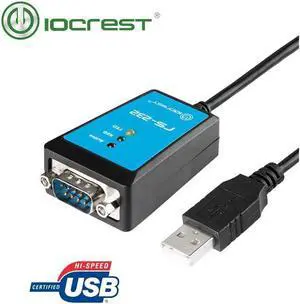 Aomoproing 1.8M FTDI Chips USB 2.0 to DB9 RS232 Serial Cable Converter with Magnetic Ring Led Light