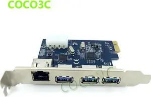 Aomoproing PCI-e to External 3 ports USB 3.0+ RJ45 Gigabit Ethernet Network card USB3.0 + 1000M LAN Combo PCI express card
