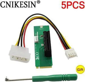 Aomoproing 5pcs 2017 Male To Female NGFF M2 M.2 to PCI-E 4x 1x Slot Mining Riser Card Adapter PCIE Multiplier For Miner Mining Machine