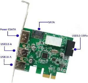 PCI Express PCI-E USB 3.0 + eSATA 3.0 Card Adapter Converter