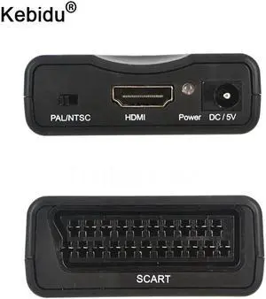 HIgh Quality 1080P HDMI to SCART Video Audio Upscale Converter AV Signal Adapter HD Receiver TV DVD US/EU Power Plug