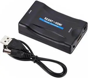 Scart to HDMI Converter Video Audio Upscale Signal Adapter Support HD 1080P/720P for Smart TV PC Laptop