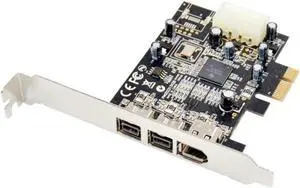 Aomoproing PCIE Combo 2x 1394b + 1x 1394a Firewire Ports PCI-Express Controller Card 1394 card TI Chipset 6pin cable win10